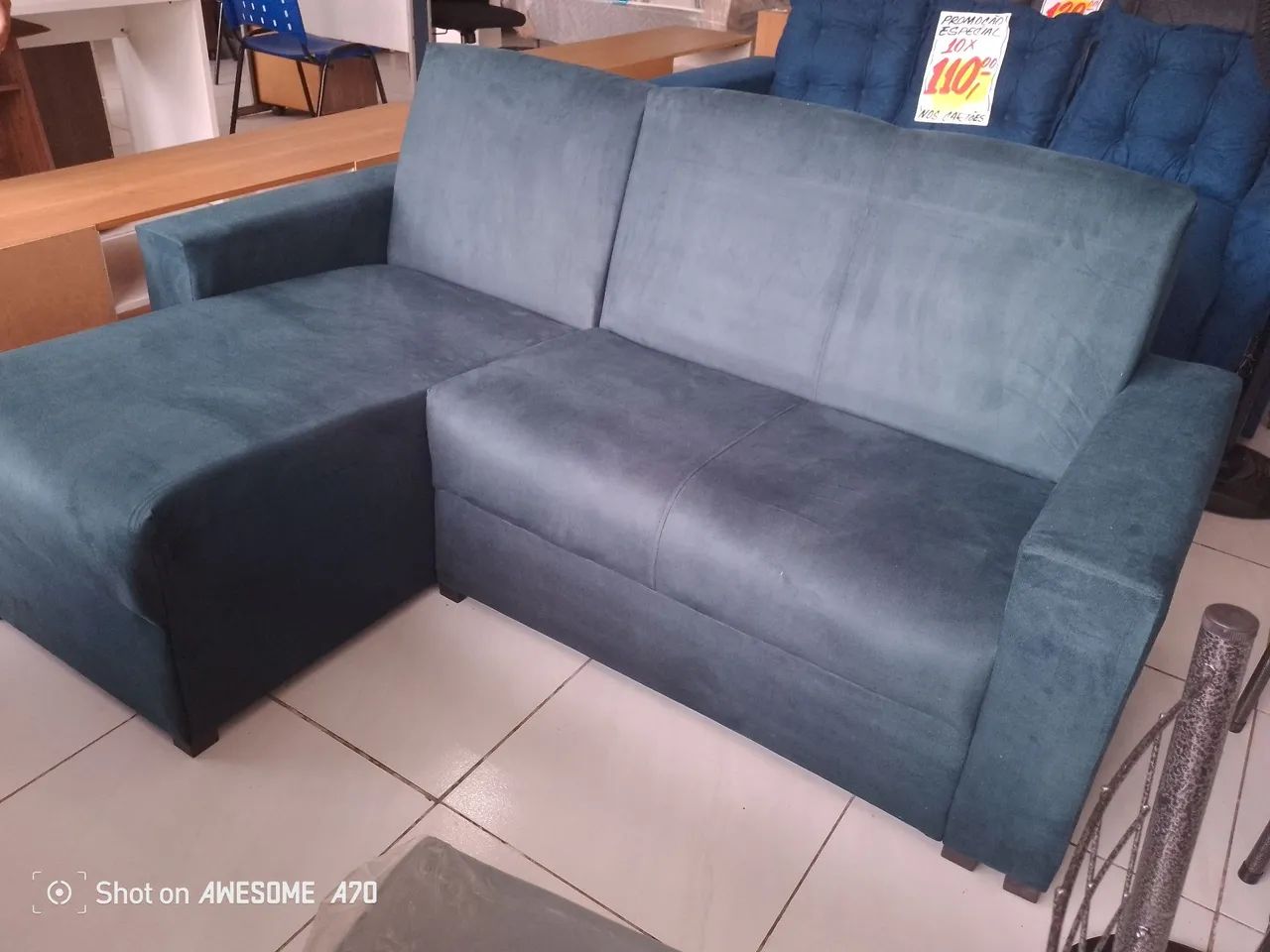 Sofá com chaise 3 lugares entrego no mesmo dia  - Foto 2