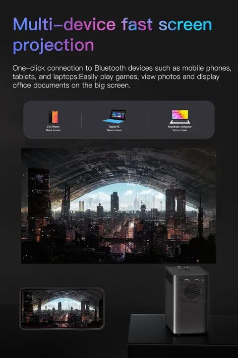 Projetor Hongtop S30 Max 2 Ram 16gb 1080p Android 10 - Foto 6