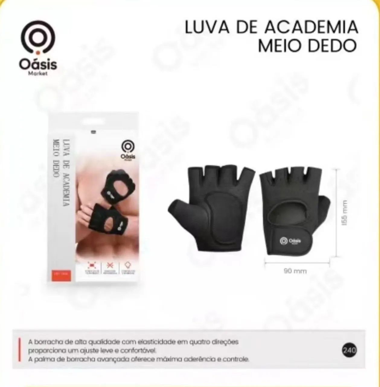 Luva  Para Academia  Treino Musculação Feminina Masculina com Velcro Ciclismo Ginástica - Foto 6