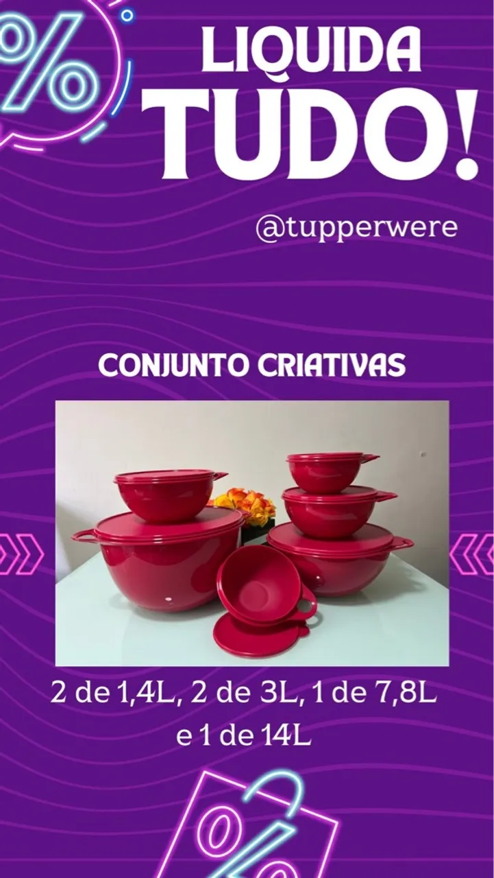 Conjunto Criativas Tupperware - Liquidação!