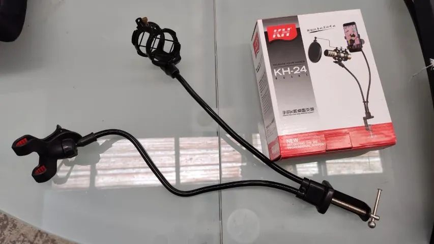 Suporte Articulado Braço Celular e Microfone Mesa - Foto 4