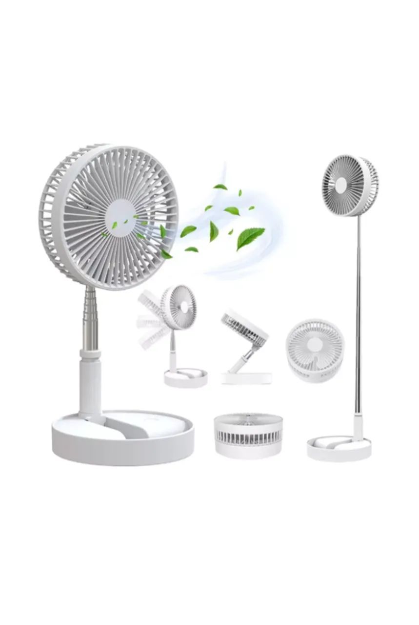 MINI VENTILADOR RECARREGAVEL PORTATIL DE MESA COM CONTROLE TEC OSCAR BRANCO