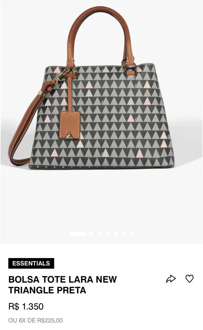 Bolsa Tote Lara New Triangle Preta