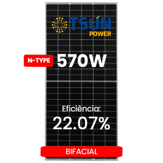 MODULO 570W N-TYPE TSUN BIFACIAL 30MM/FRETE GRATIS