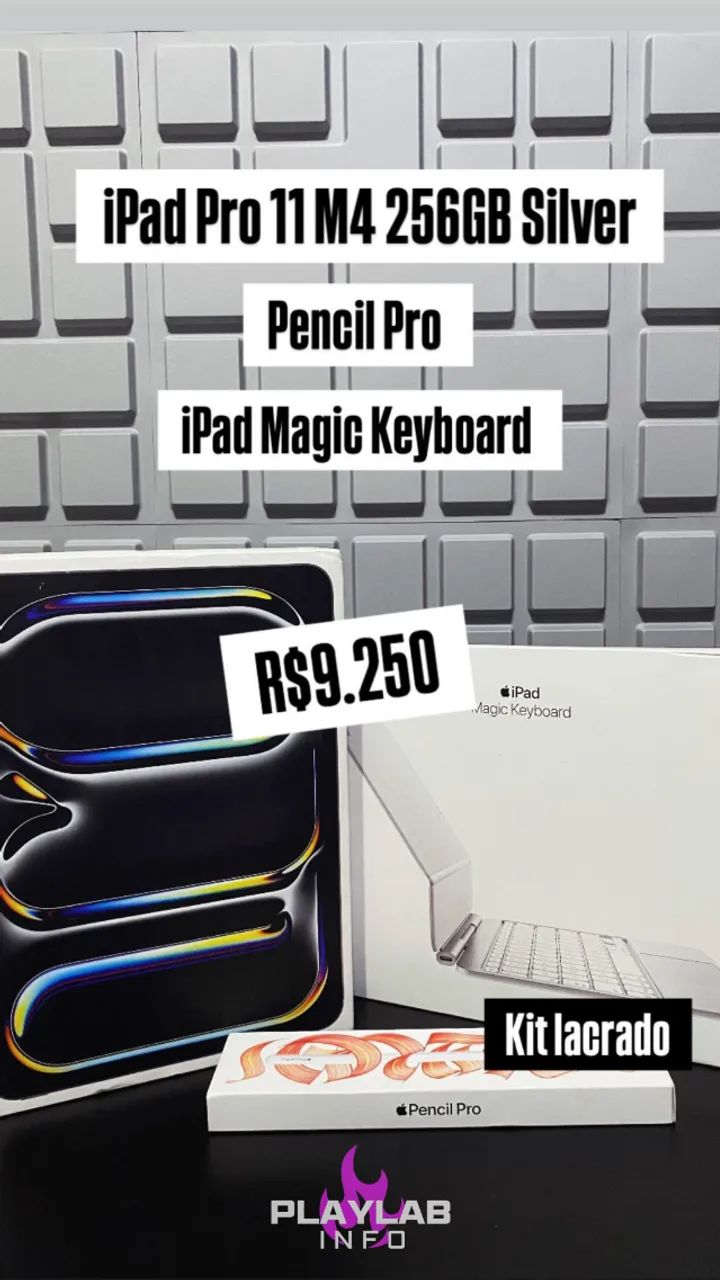 Ipad Pro 11 M4 256GB Silver (Lacrado) - Tablets e E-Readers