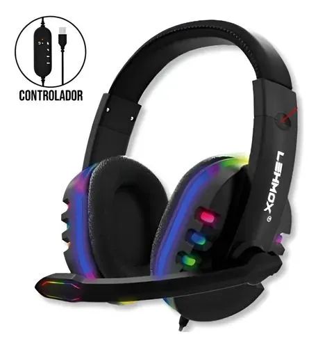 Fone De Ouvido Gamer Headset Com Led Microfone Usb P2 P3 Rgb - Foto 2