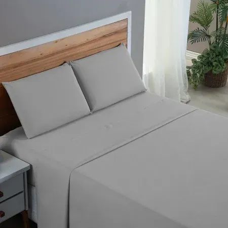 Jogo de Lençol Cama de Solteiro Cinza - Foto 2