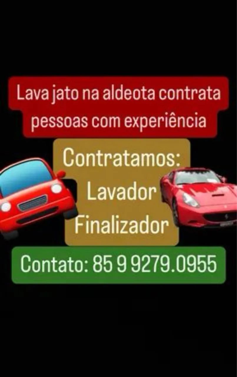 CONTRATAMOS LAVADOR E FINALIZADOR