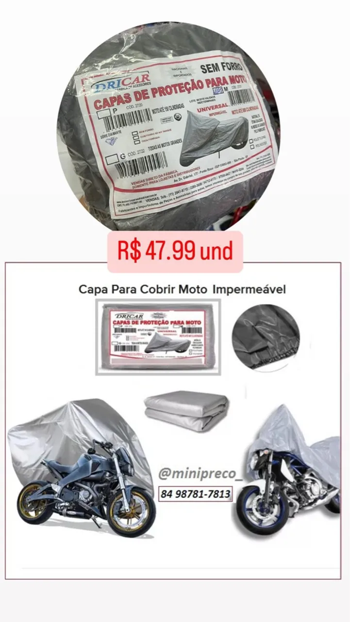 Capa de cobrir moto