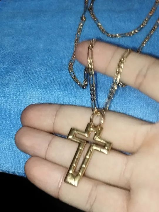 Corrente Rommanel masculina + crucifixo  - Foto 5