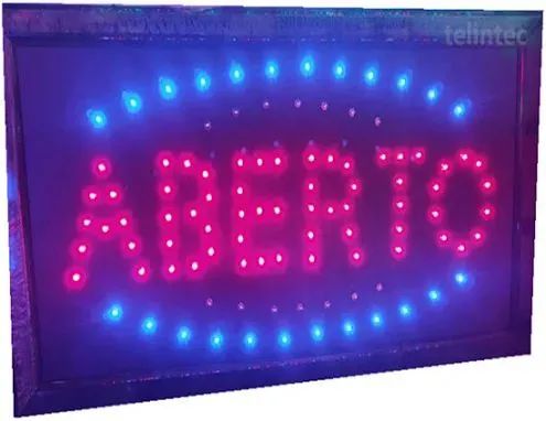 Placa de LED Aberto - Unidade 