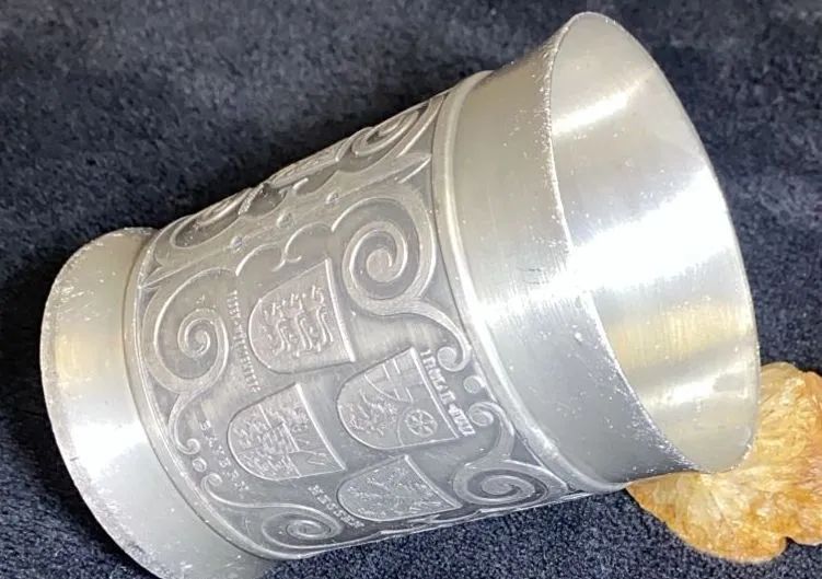 Copo De Cerveja Antigo Da Alemanha Prata Liga Marca Rara - Foto 2