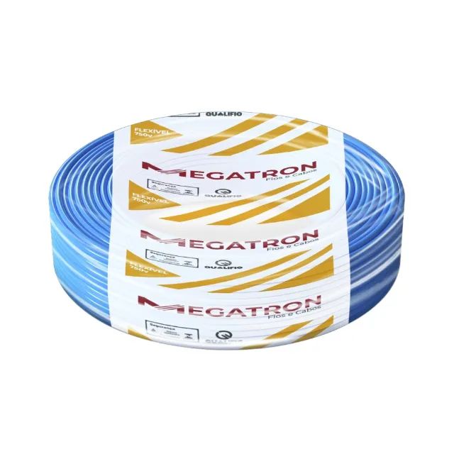 [3x sin intereses] Cable Flexible 1,5 mm, rollo de 100 m, Megatron 750 V, color azul