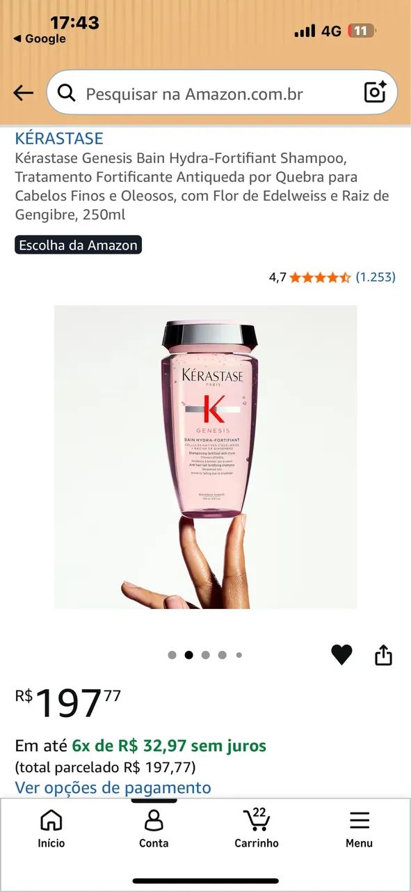 Shampoo Kérastase Gênesis 250 ml