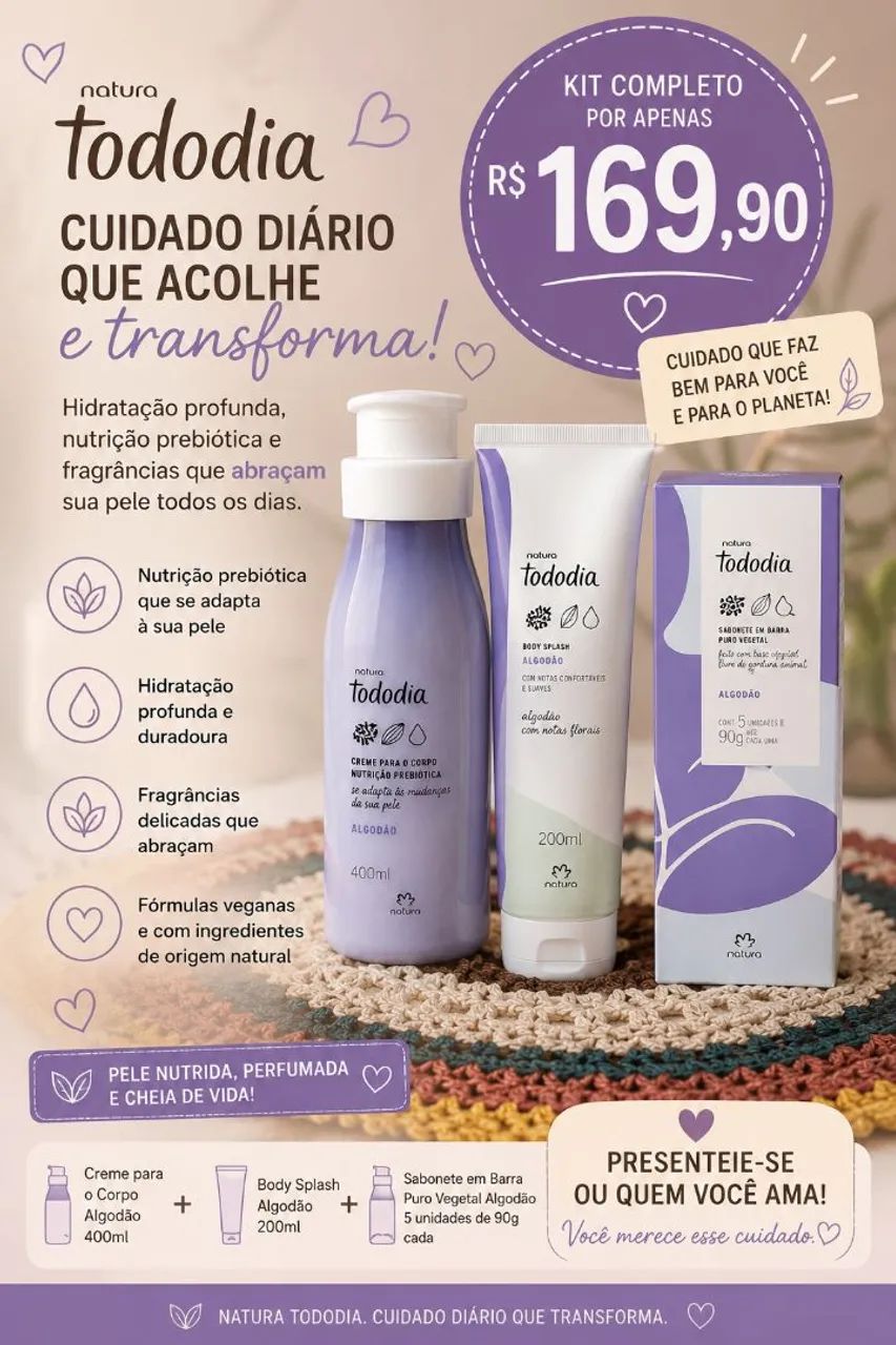Kit Algodão Natura 