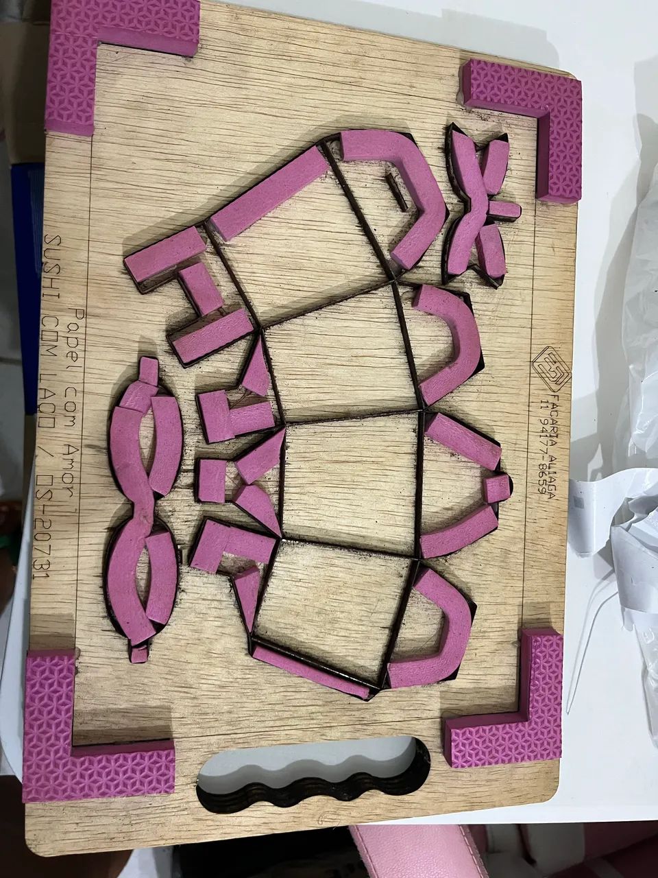Faca caixa sushi com laço para maquina de corte e vinco