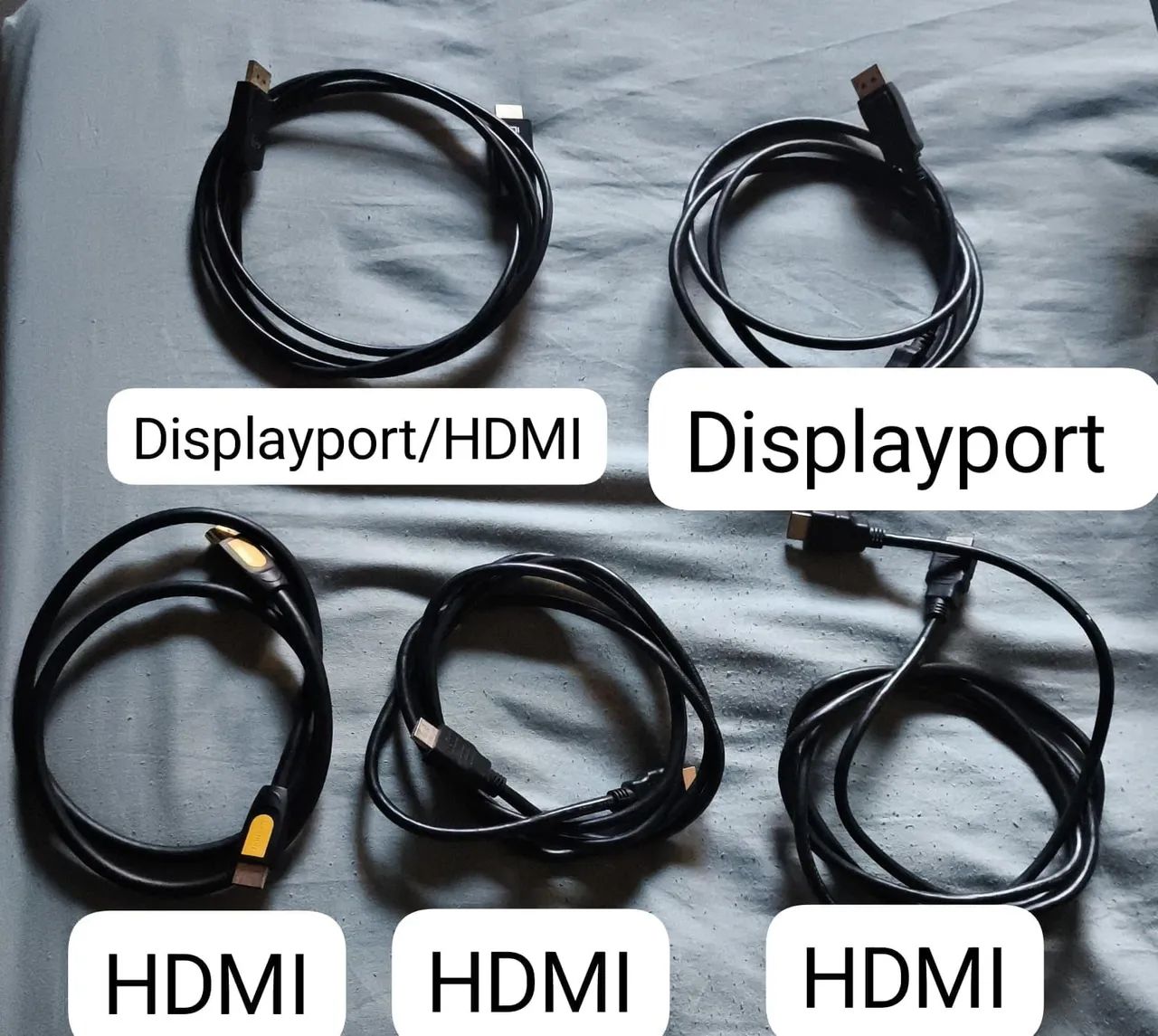 cabo hdmi e displayport 