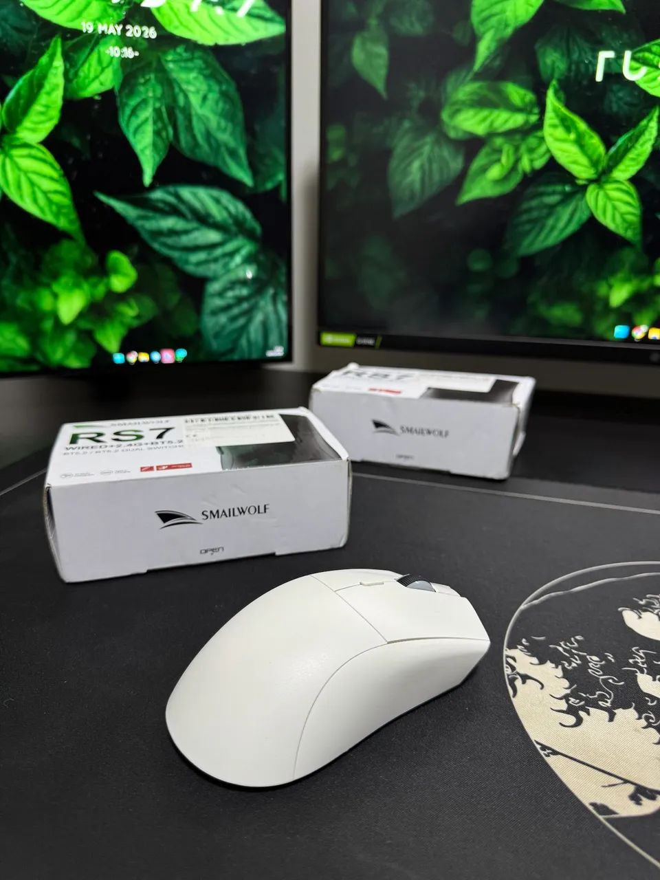 Mouse Gamer Sem Fio SmailWolf RS7 - Branco/Preto - Novo!! - Foto 6