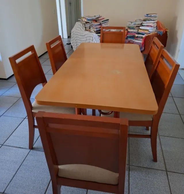 Mesa de jantar retangular 6 lugares com cadeiras - Foto 2