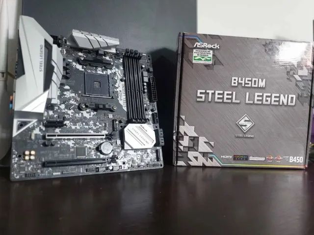 Placa mãe AM4 B450m Steel Legend