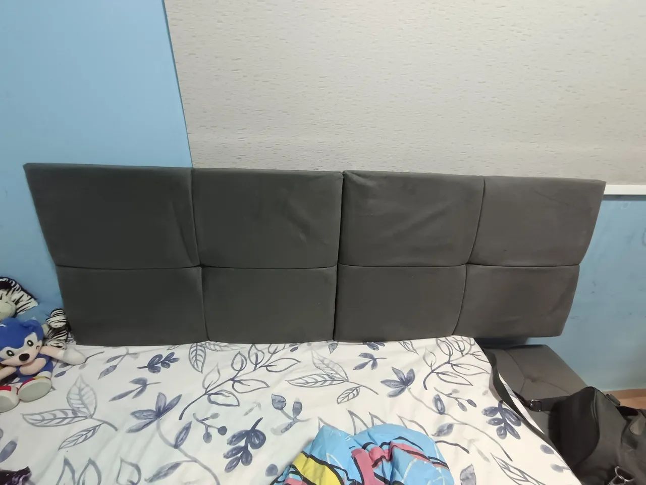 Cabeceira de cama casal cinza nova 