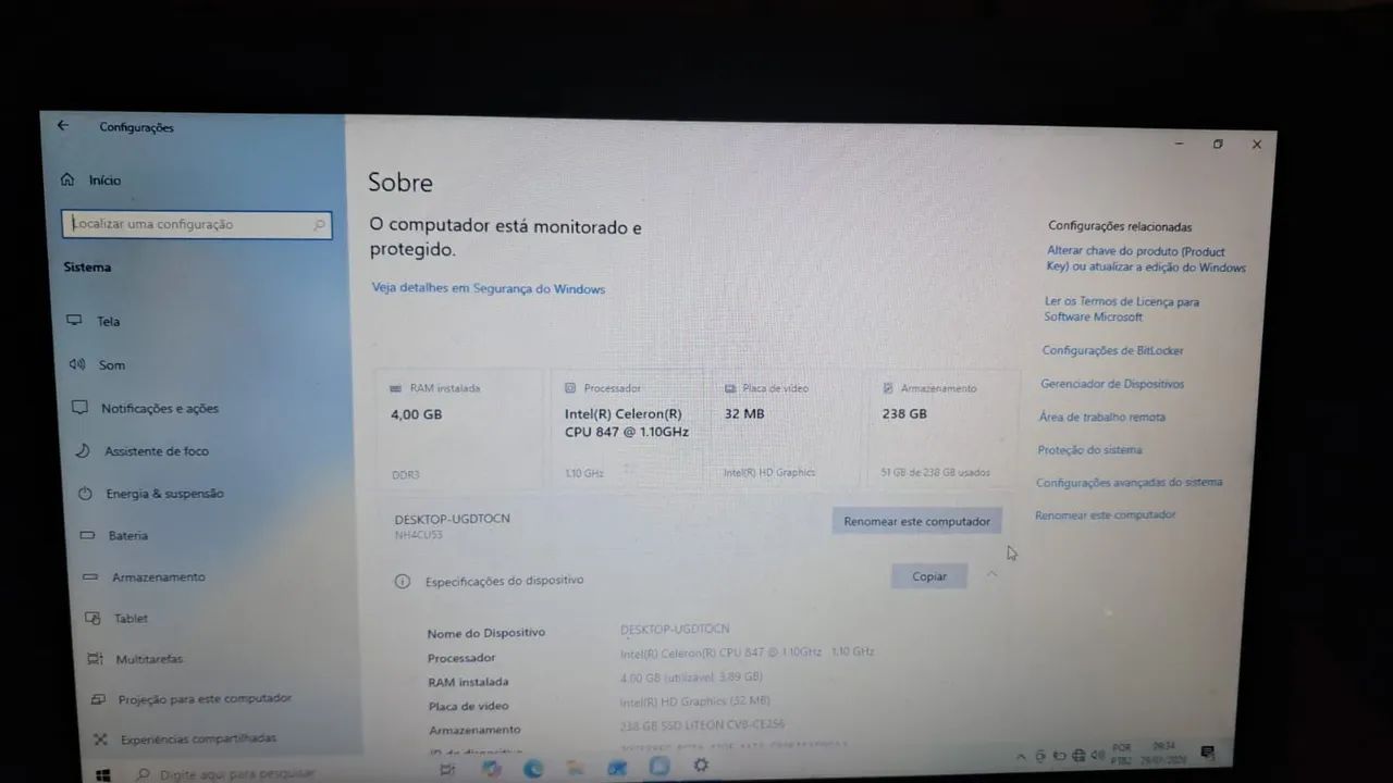 Vendo Notebook positivo Intel celeron usado - Foto 2