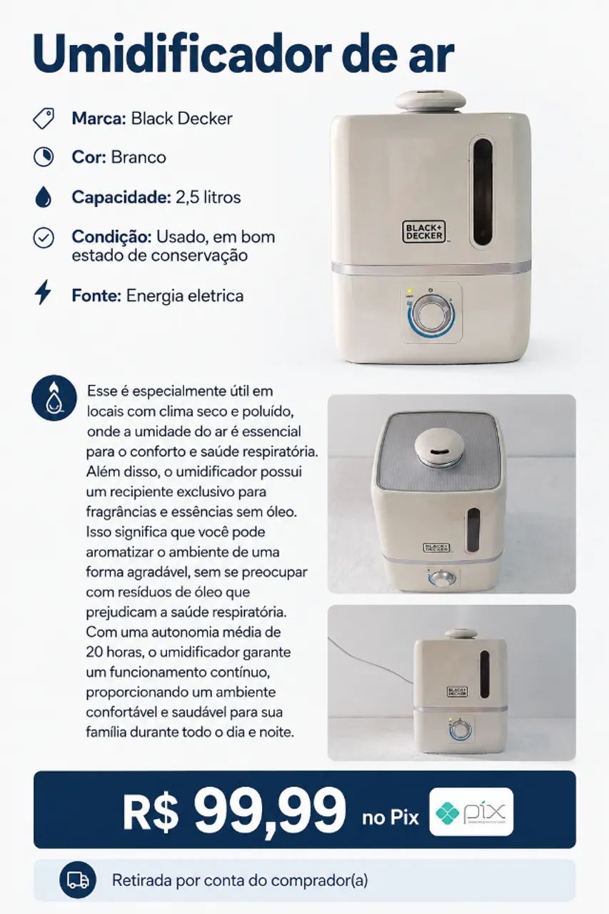 Umidificador de ar - Foto 3