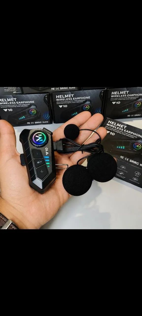 ? INTERCOMUNICADOR PARA CAPACETE V10 RGB ?