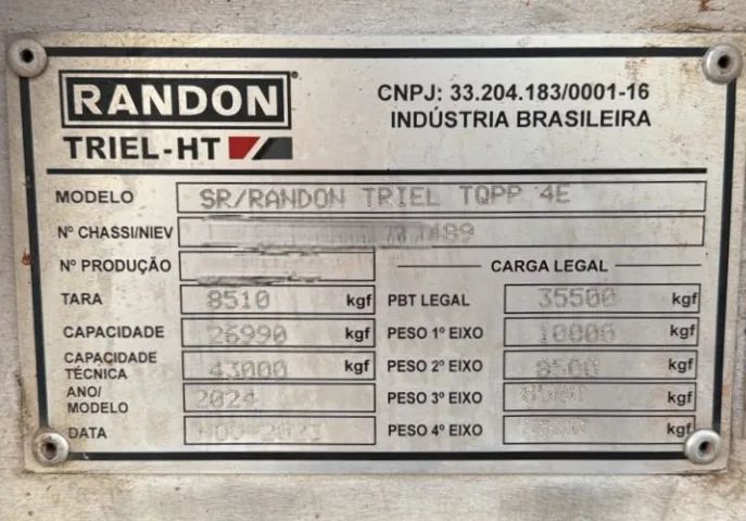 513. Semi Reboque Tanque Alumínio Randon Ano 2023 - Foto 5
