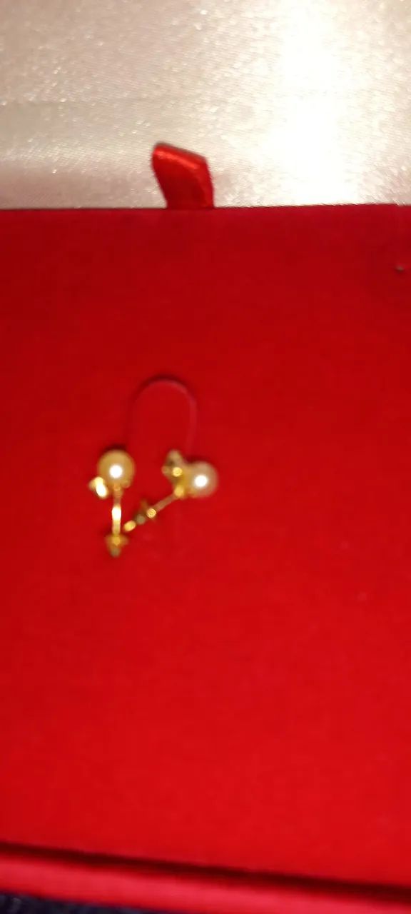 Brinco de ouro e pérola e zircônia  - Foto 3