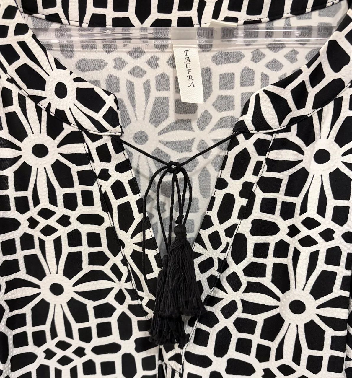 Vestido Estampado branco e preto GG - Foto 2