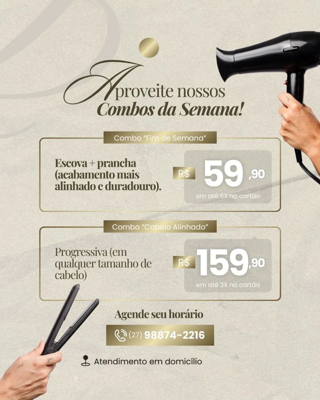 Cabeleireira em domicílio 