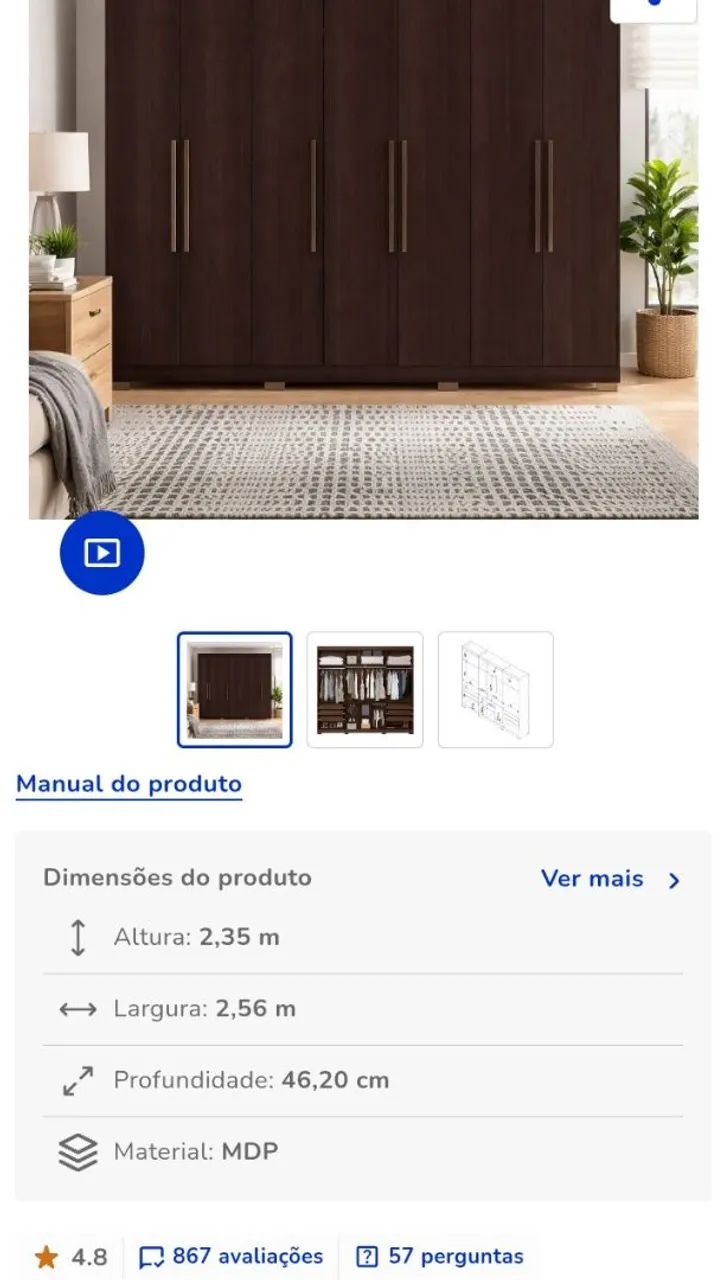Guarda roupa casal  - Foto 4