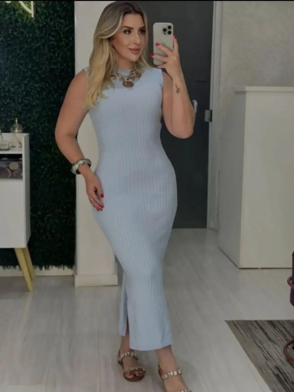 Vestido em tricô modal 