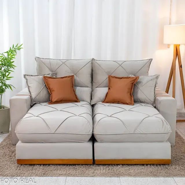 SOFÁ RETRÁTIL E RECLINÁVEL GRAN BELLO 2,00M MOLAS ENSACADAS. PRONTA ENTREGA. - Foto 4