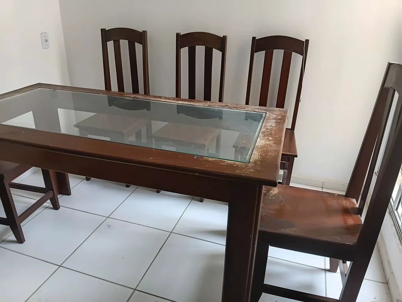 MESA E CADEIRAS MADEIRA MACIÇA  - Foto 2