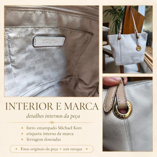 Bolsa Michael Kors Jet Set Travel Pocket Tote Original em Couro Pebbled - Foto 4