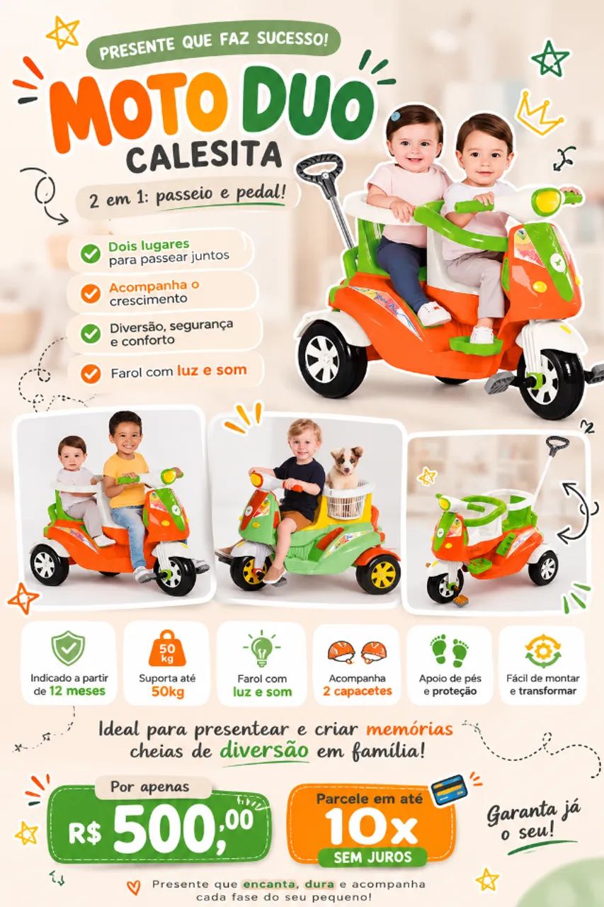 Moto triciclo infantil novo  - Foto 4