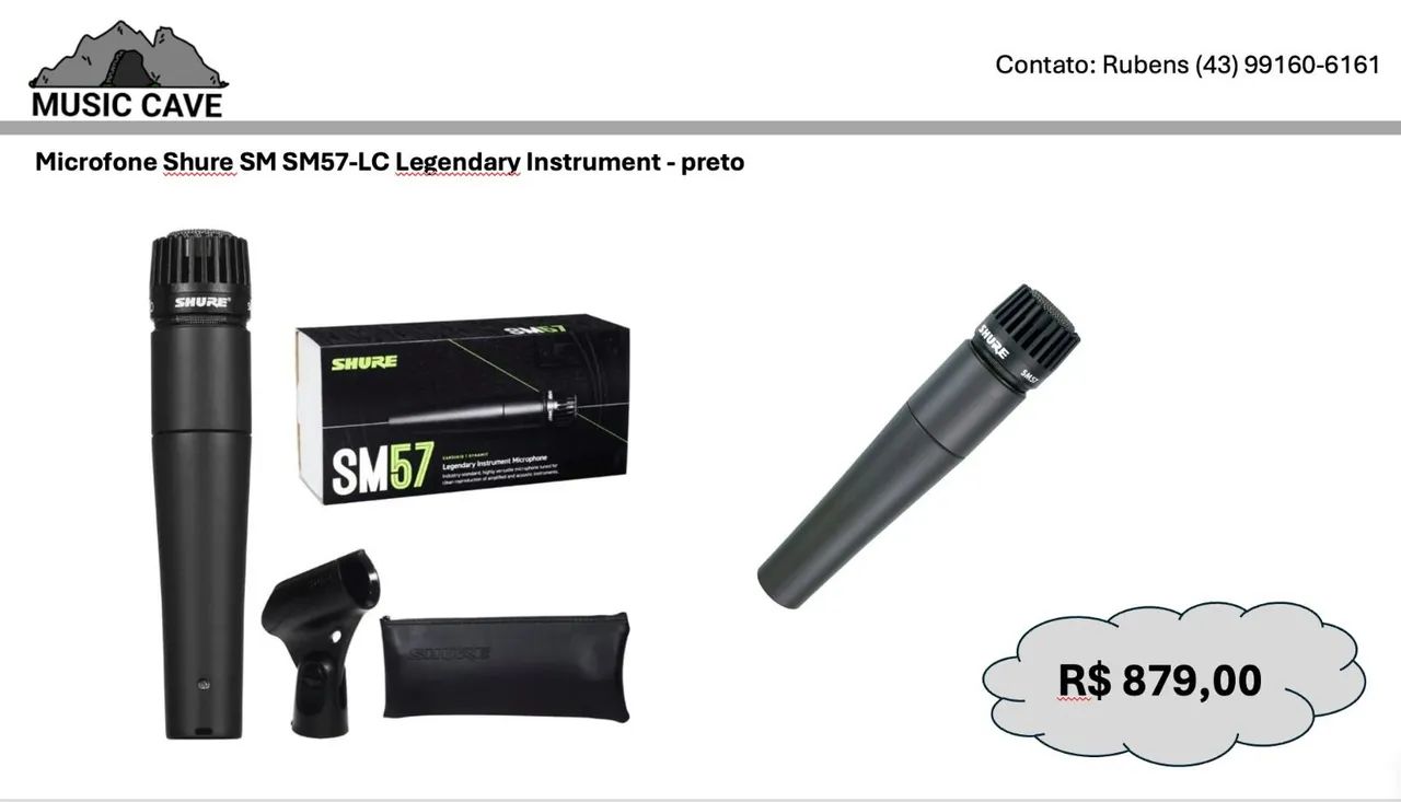 Microfone Shure SM SM57-LC
