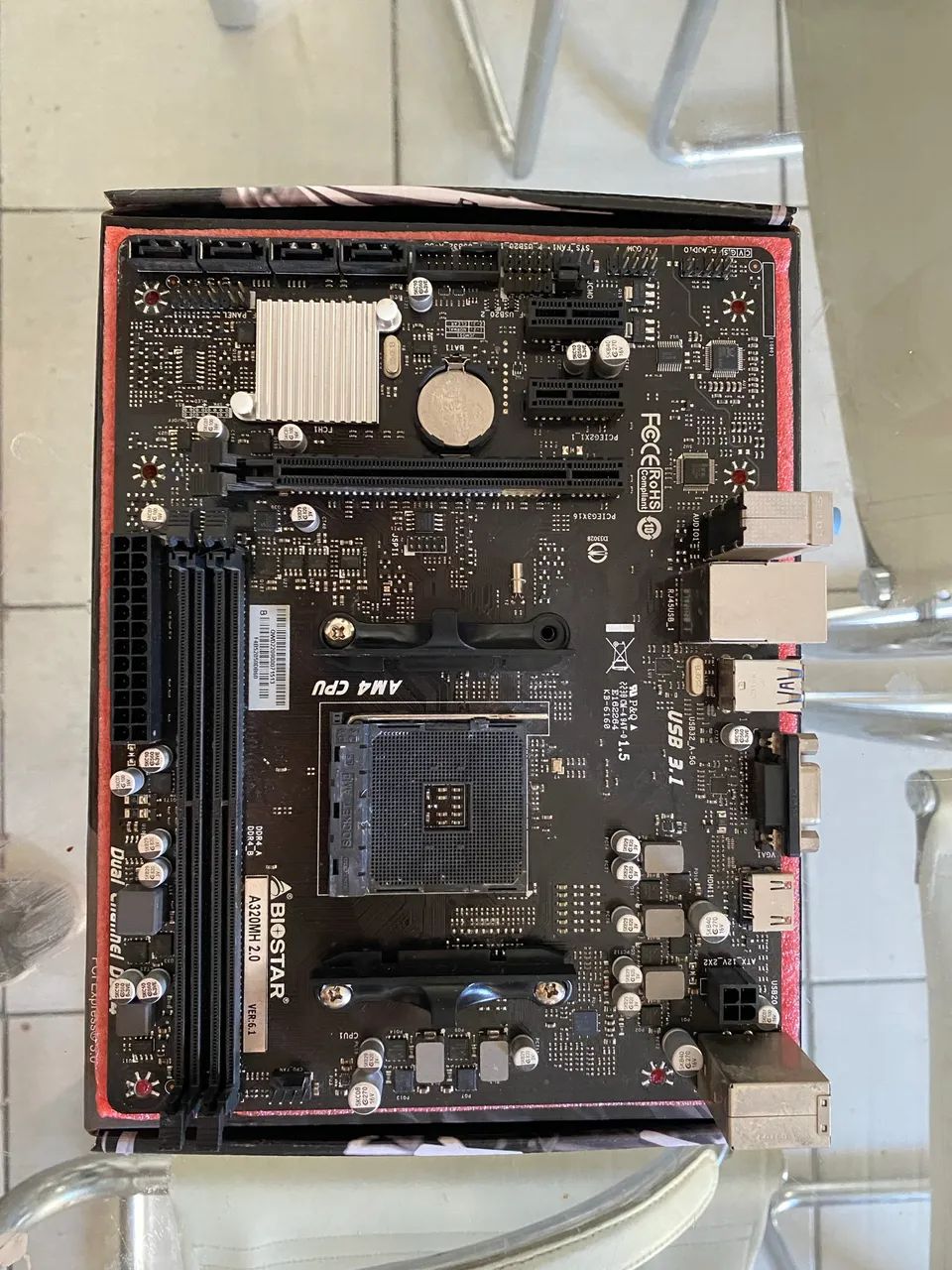 Placa mãe A320MH 2.0 + Processador Ryzen 5 4600g - Foto 4