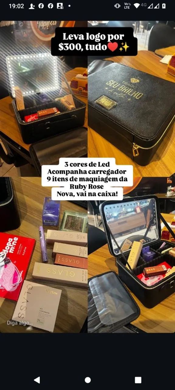 Maleta de maquiagem com Led Ruby rose - Foto 3