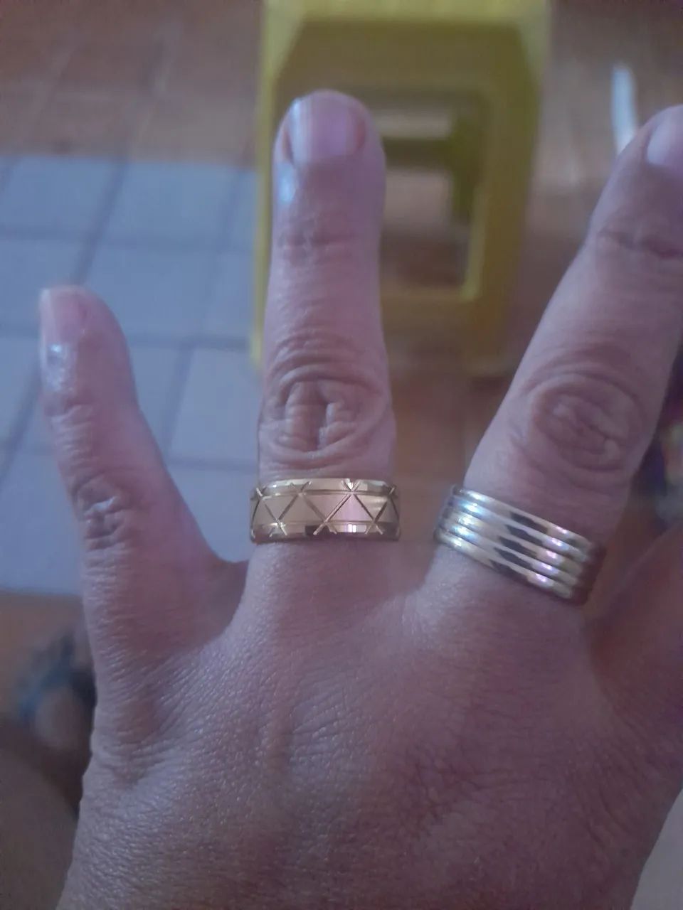 Aliança de tungstênio com 8 banhos de ouro 18 número 20 - Foto 3