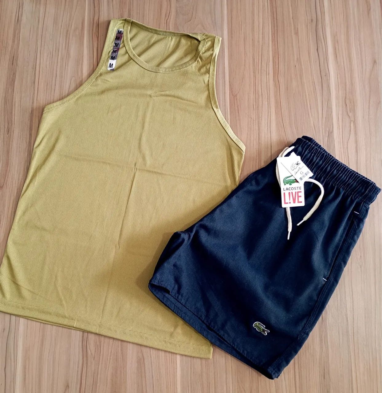 Conjunto masculino short linho e regata canelada  - Foto 3