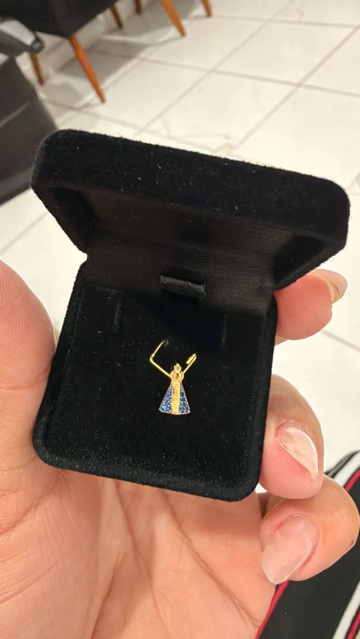 Pingente nossa sra aparecida ouro18k - Foto 5
