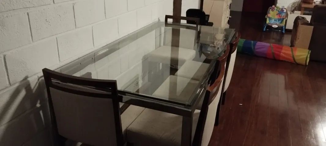 Mesa de jantar Líder em metal e tampo de cristal - Foto 4