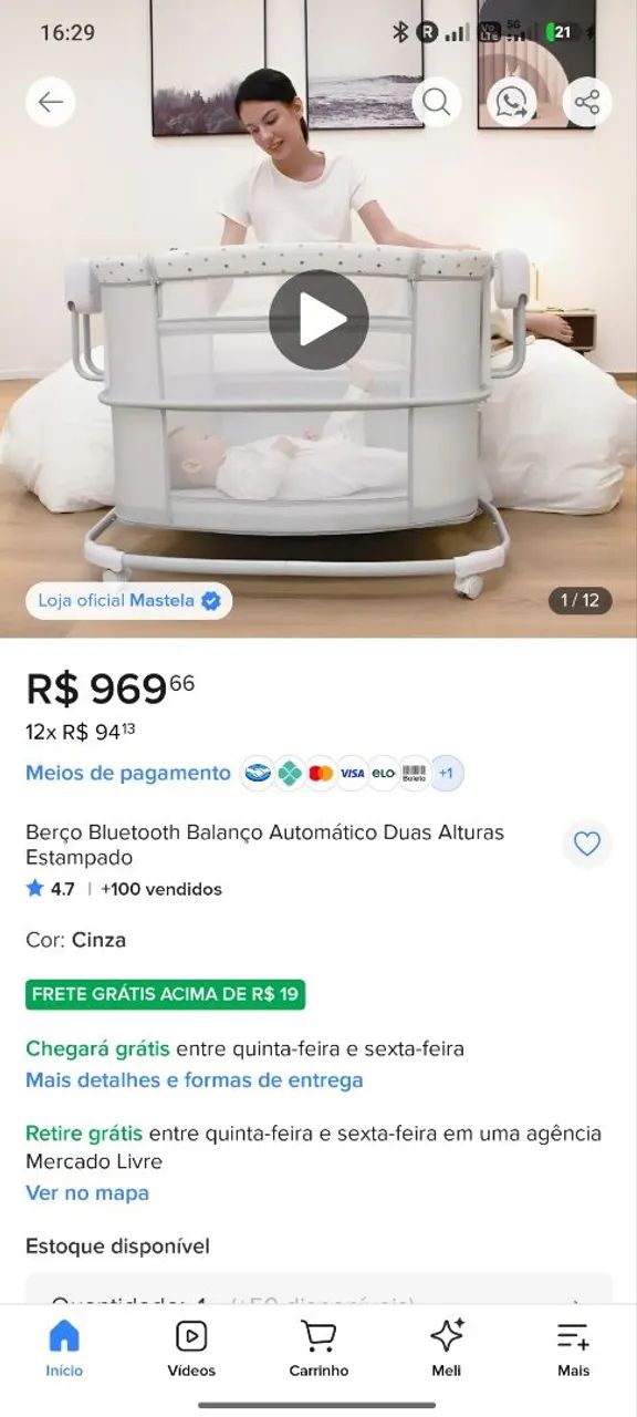 Berço com balanço - Foto 2