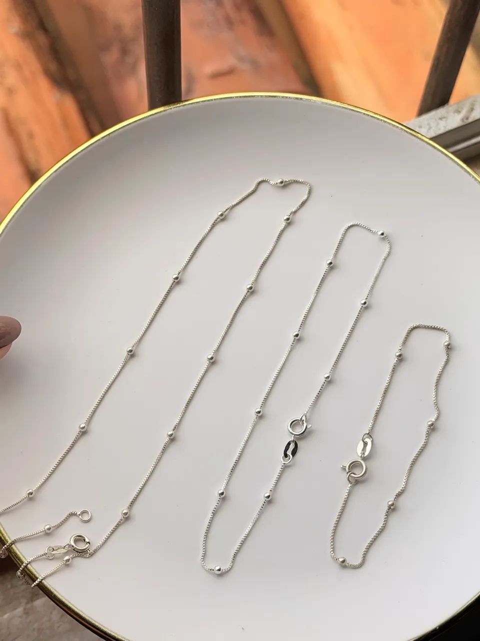 PRATA LEGÍTIMA 925 | Colar, tornozeleira, pulseira e trio de argolas - Foto 3