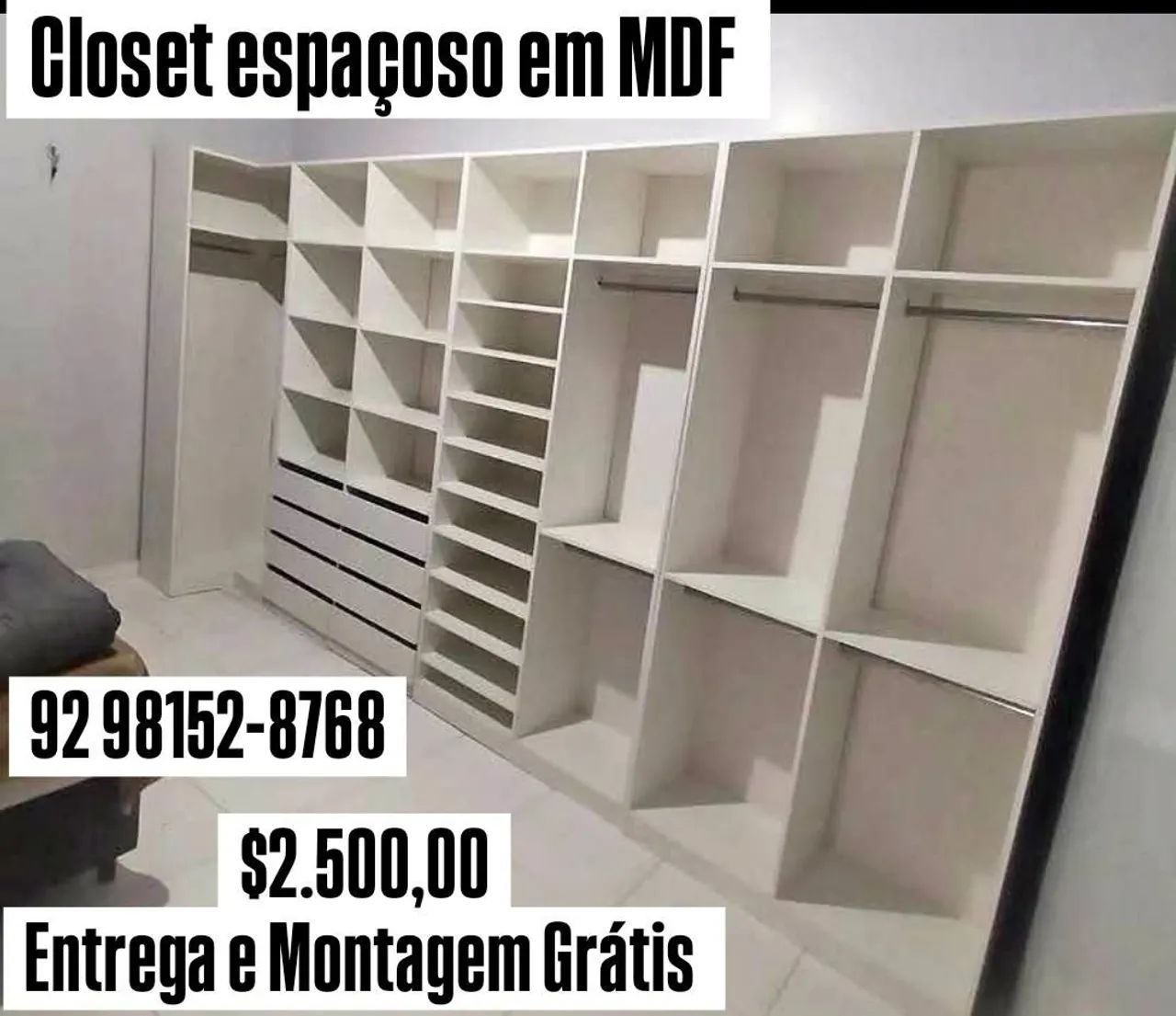 Closet modelos modernos e com bastante espaço 