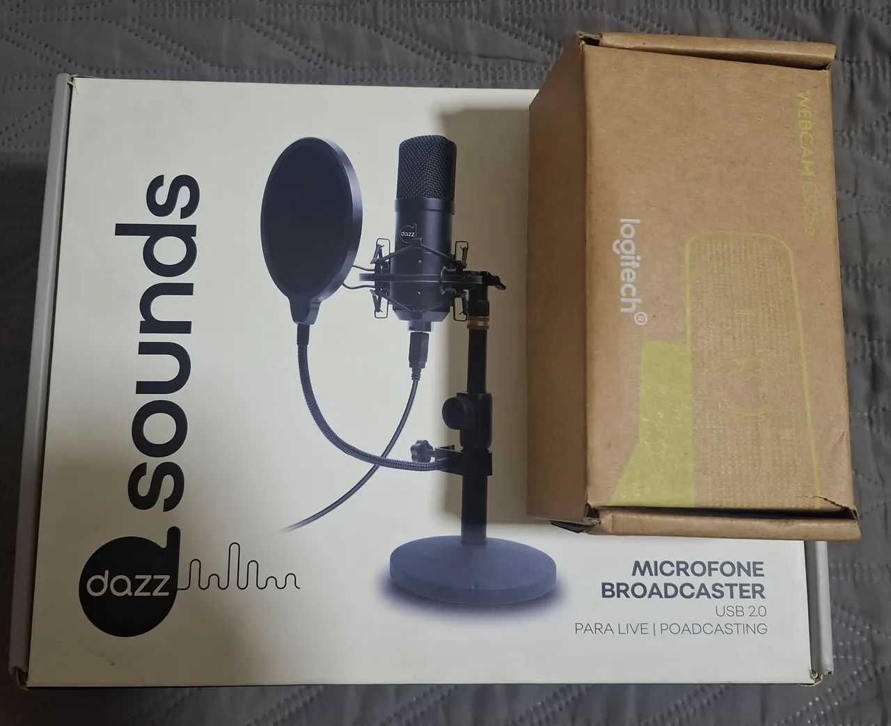 Câmera Logitech C925e + Microfone Dazz Sounds - Kit YouTube - YouTuber
