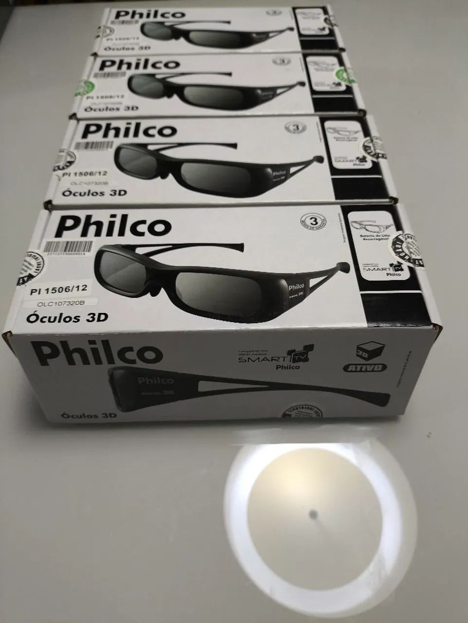 Óculos 3D Ativo Philco PI 1506/12 Recarregável - Novos na Caixa